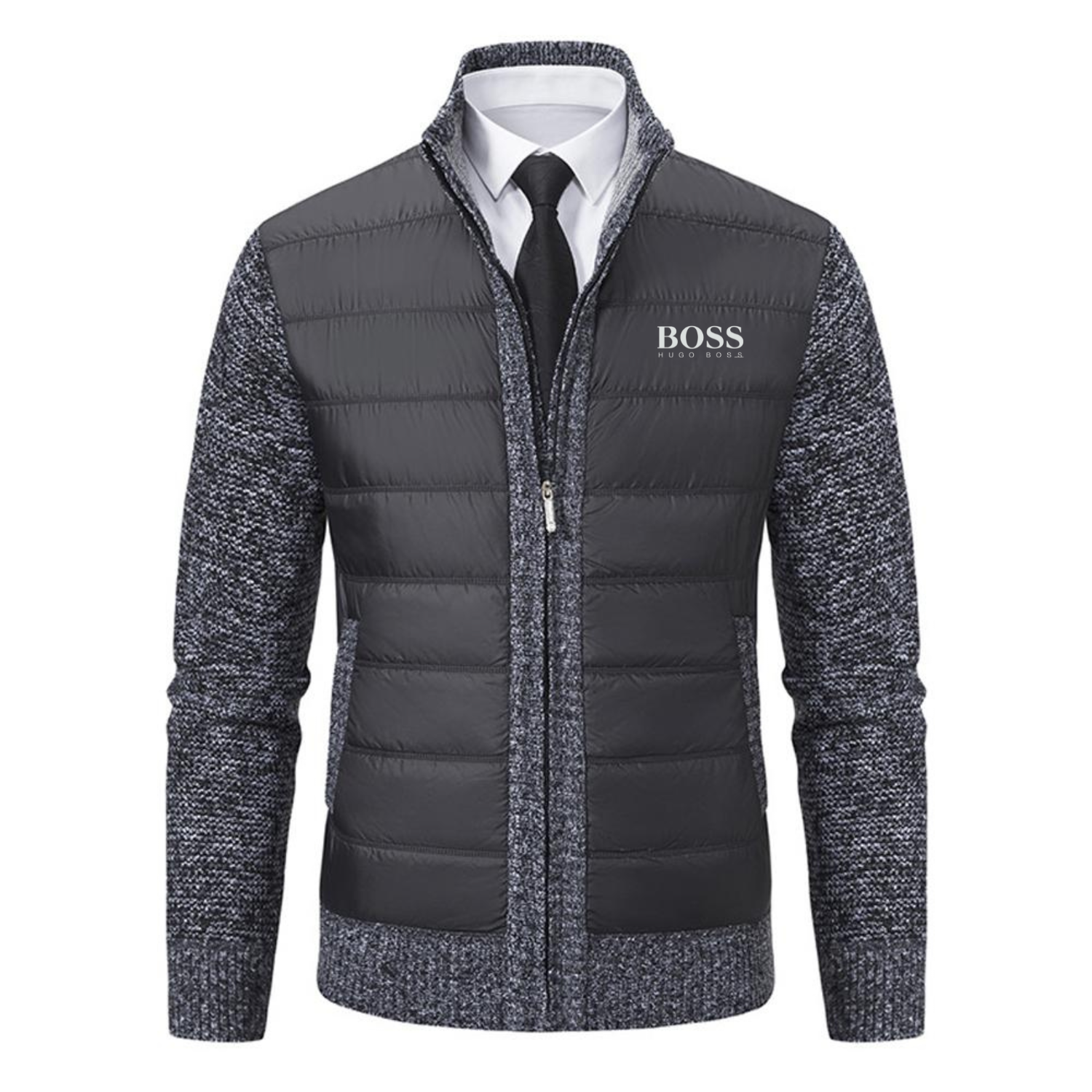 Gepolsterte Strickjacke für Herren