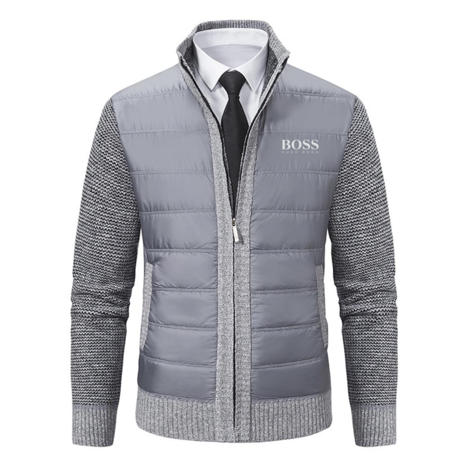 Gepolsterte Strickjacke für Herren
